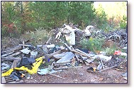 Trash illegally dumped along Clear Lake Road.