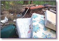 More Trash, Mattresses, and Furniture illegally dumped along Clear Lake Road.