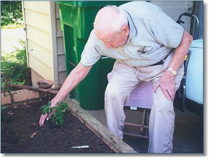BOYCE may be a century old, but he still tends to his gardening at Claiborne Manor.
